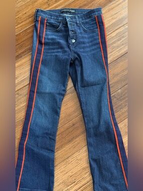 Veronica Beard Carolyn Baby Boot Jeans Midnight Side Stripe Sz 27